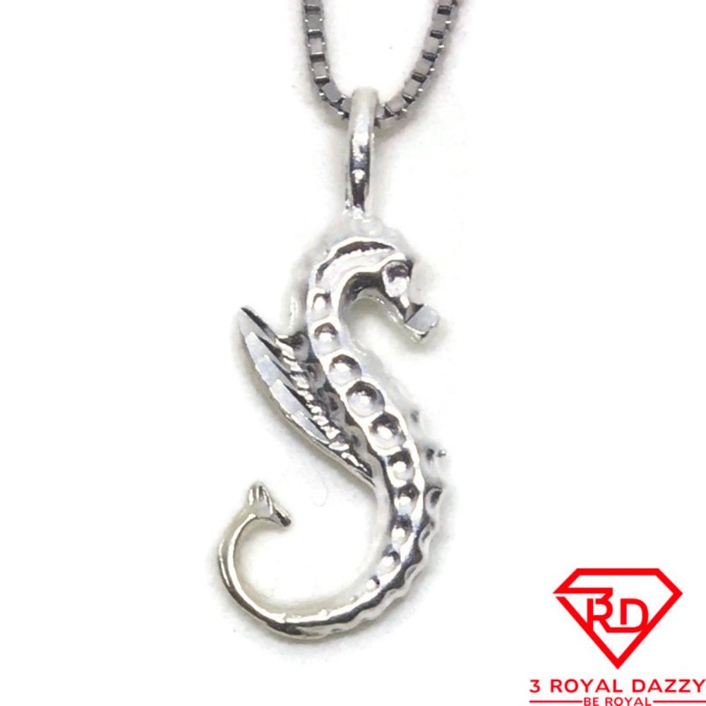 Sea Horse Charm 3D Pendant 925 Sterling Silver